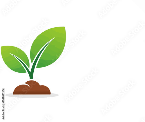 A simple green sprout emerges from rich brown soil, symbolizing growth
