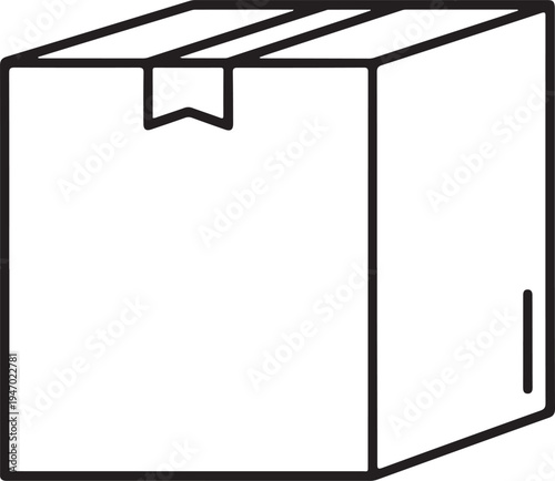 Minimal product package box with open and side flap