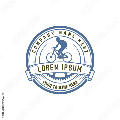 Vintage Bicycle Mountain Bike Badge Logo Vector Illustration