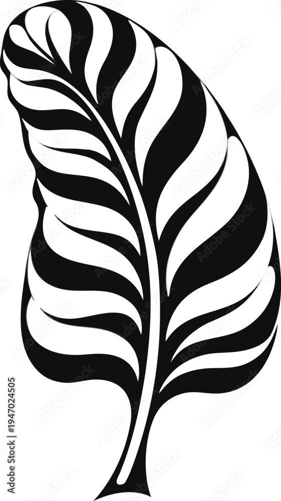 Obraz premium banana leaf line art icon on transparent background