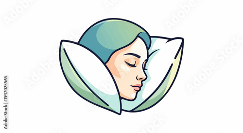 Serene portrait of a woman sleeping peacefully on a pillow