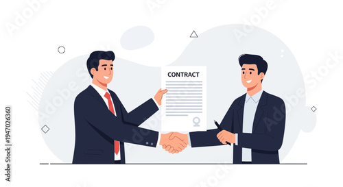 Businessmen shaking hands signing contract, agreement, partnership, success, teamwork