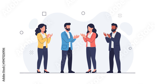 Diverse business people clapping hands in appreciation, celebrating success, teamwork, applause