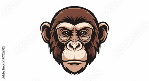 Close-up portrait of a stylized chimpanzee's face with detailed fur textures and expressive eyes