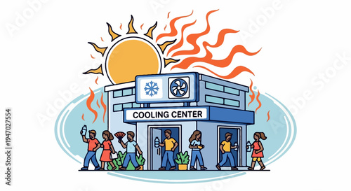 People seek refuge from intense heat at a cooling center as the sun blazes fiercely