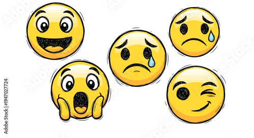 Emotions expressed through various emojis on a digital platform Whisk_81f5e2c5c7b688c8ea54c7c91853fb9bdr