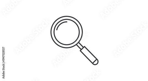 A magnifying glass is shown in a graphic illustration style.
