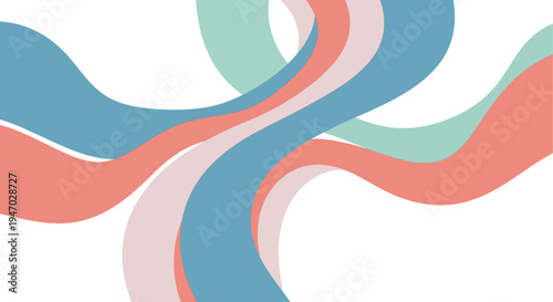 Abstract Colored Wavy Lines and Shapes.
