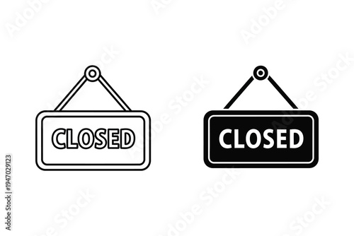 Closed sign hanging on door, indicating business closure or end of service