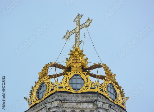 The dome of the Church of the Sign in the form of a golden crown