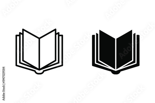 Open book icon vector for knowledge, education, and reading concepts