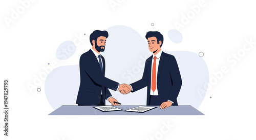 Businessmen shaking hands over a deal, partnership agreement, successful contract signing