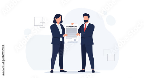 Business agreement, partnership, contract signing, handshake, deal, business people shaking hands