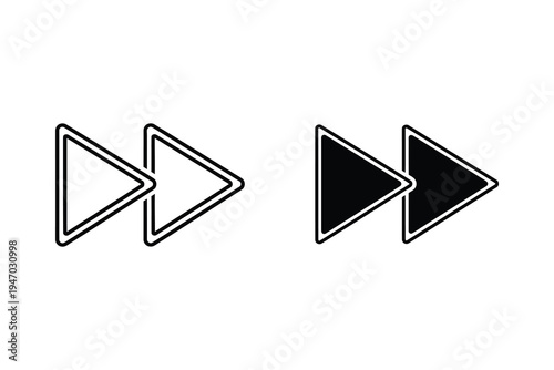 Free Download Fast Forward Media Player Icon: Outline and Solid Black Skip Symbol - GFXLoad