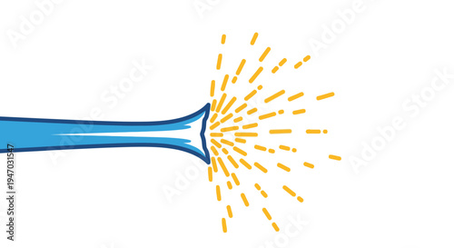 Sparkling blue fountain with yellow lights, festive ambiance