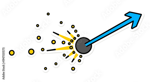 Business growth concept with arrow explosion of ideas