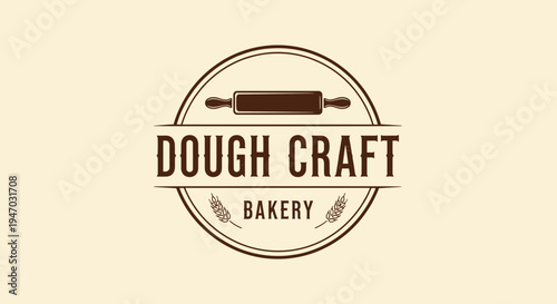 Bakery logo with rolling pin design.