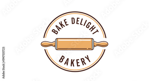 Bakery logo with rolling pin symbol 2.