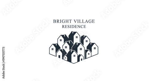 Black and white village homes.