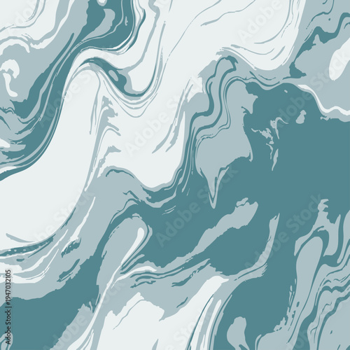 Abstract swirl patterns in serene aqua and muted tones, depicting a fluid movement resembling ocean waves, creating a sense of calmness and depth. 
