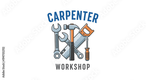 Carpenter tools and equipment logo.