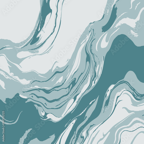Abstract marble pattern, featuring soft flowing waves in various shades of blue and gray, offers a calming sense of serenity.