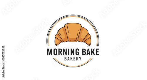Croissant bakery logo with bread.