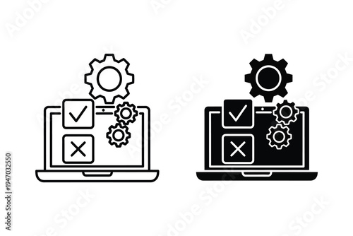 System Optimization and Task Management with Laptop Icon
