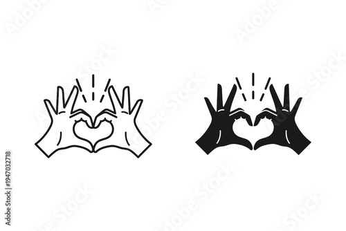 Hands Forming a Heart Shape for Love, Care, and Friendship Icon