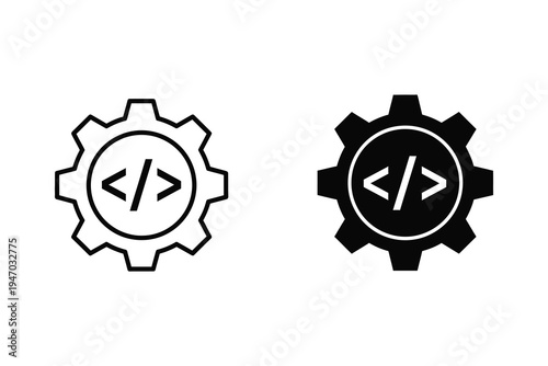 Software Development Gear Icon for Programming and Coding Settings