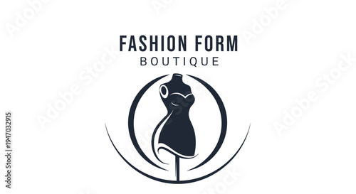 Fashion boutique logo with dress form.