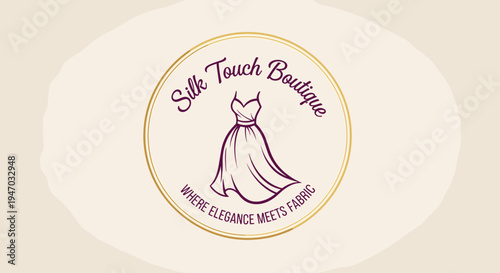 Fashion dress illustration logo design.