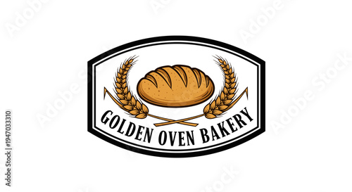 Golden Oven Bakery Bread Logo Design.