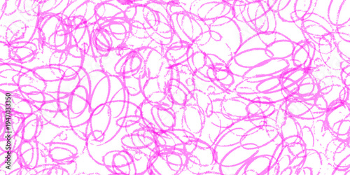 Abstract seamless neon crayon bg with texture. Wax pastel line with texture. Childlike doodle pattern on white paper. Vector illustration with sketch effect.