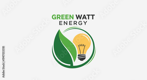 Green Watt Energy Logo Design 1.