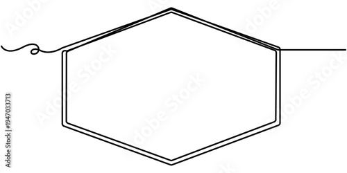 Office Name Plates continuous one line drawing,  name plate for office isolated on white background. in outline illustration. 