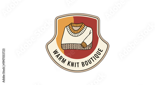 Knit boutique logo with sweater.