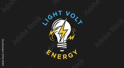 Light bulb with yellow lightning bolt.