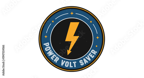 Power volt saver logo emblem.