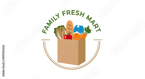 Shopping bag full of fresh groceries.