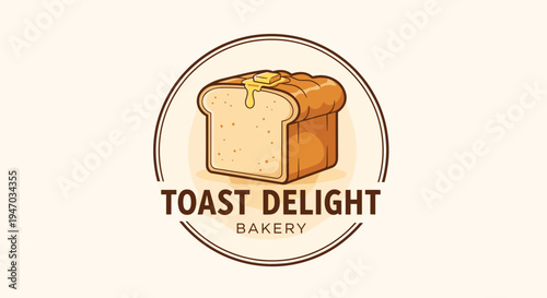 Slice of bread bakery logo.