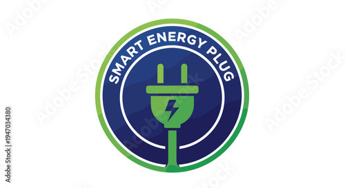 Smart energy plug socket outlet icon.