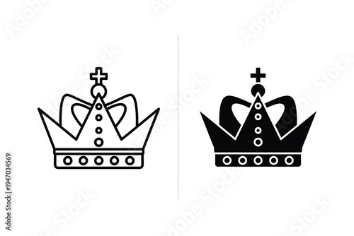 Royal Crown Icons: Majestic Symbol of Royalty, Power, and Authority