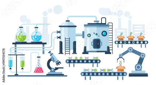 Biotechnology & Genetic Engineering: DNA Production, Lab Research to Automated Industrial Manufacturing Process