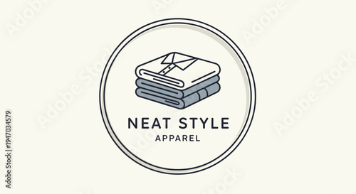 Stack of folded clothes logo.