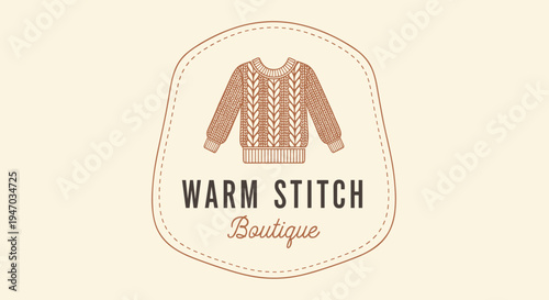 Sweater illustration for clothing brand logo.