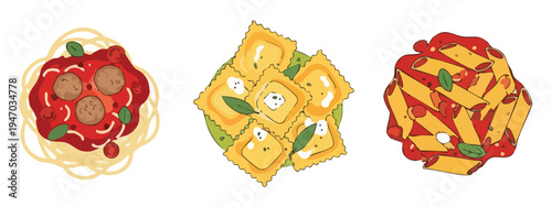 Snack Crackers Flat 2D Illustration Set – Isolated Vector Food Elements, Transparent Background