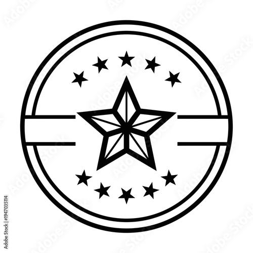 Star Emblem with Stars and Stripes Design
