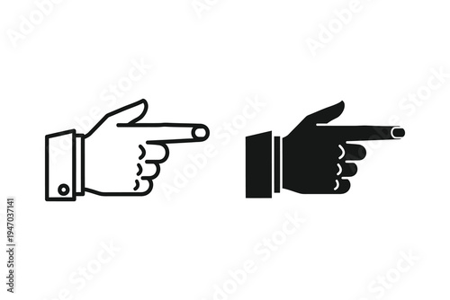 Pointing Finger Hand Icon - Direction, Choice, and Guidance