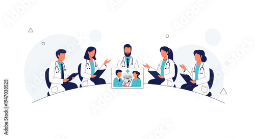 Doctors Discussing Medical Cases in a Virtual Meeting